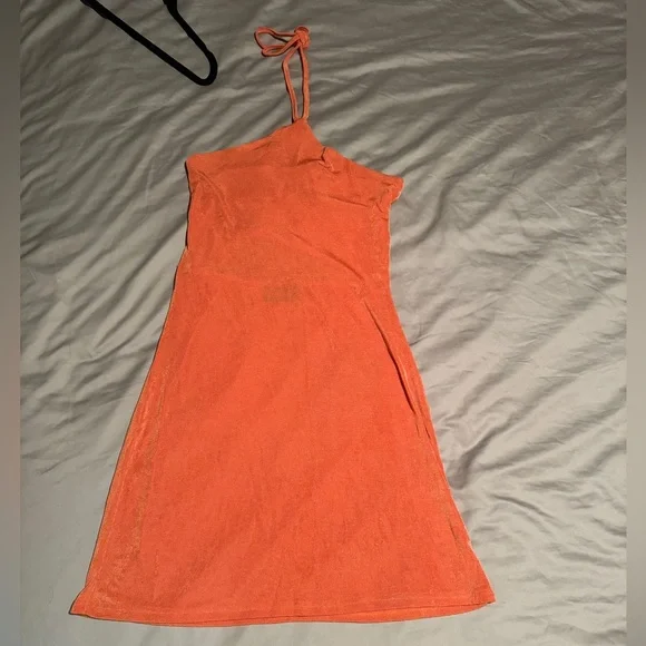 Cider | Dresses | Cider Orange Halter Open Black Dress Size Medium |  Poshmark